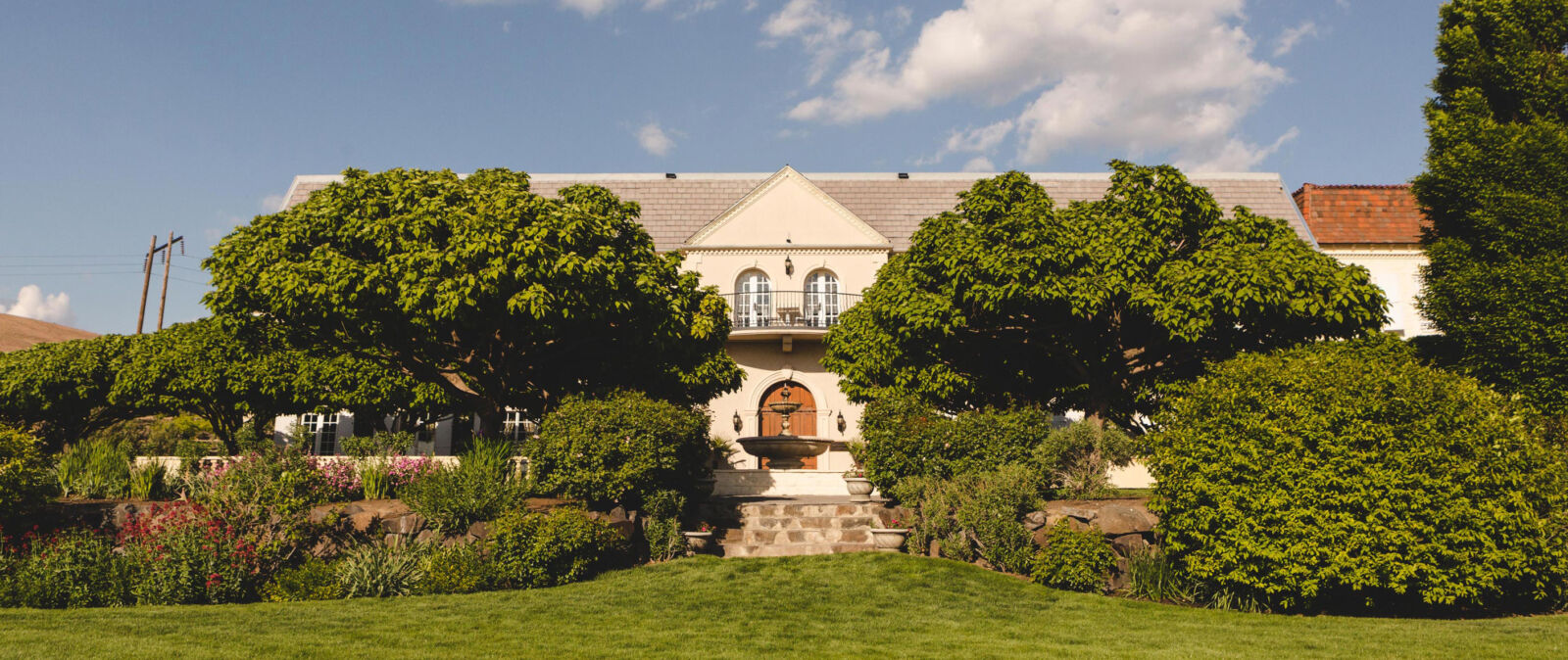 The Chateau through the trees