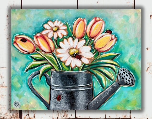 Watering can flowers