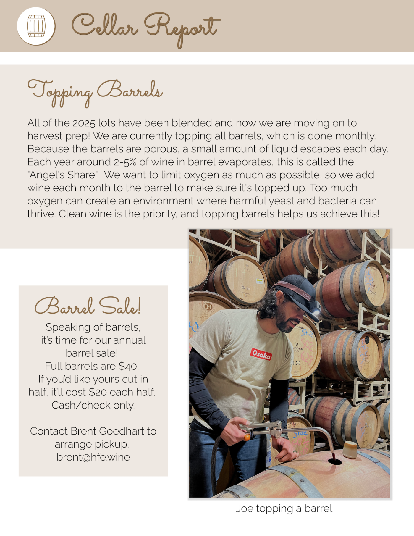 7 July Cellar Report