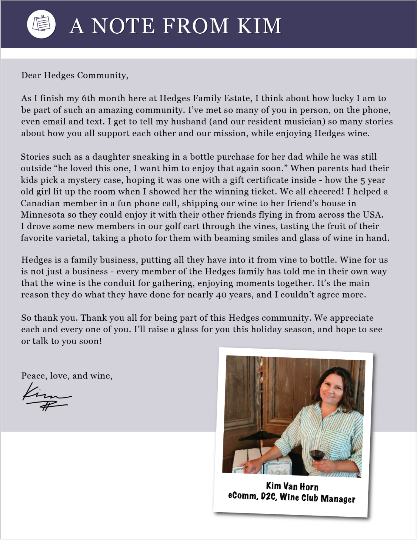 Nov Dec 2025 Newsletter 8 A note from Kim